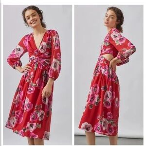 ANTHROPOLOGIE RANNA GILL Floral CutOut Dress SM